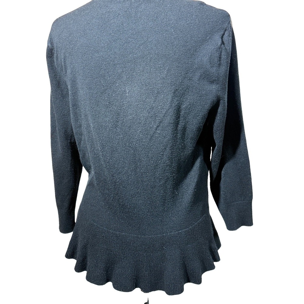 WHBM White House Black Market Bolero Cardigan Sweater M Tie Ruffled